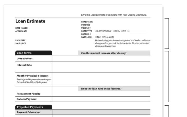 Loan Estimate border