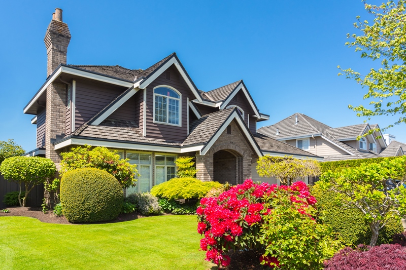 Pretty house with blue sky